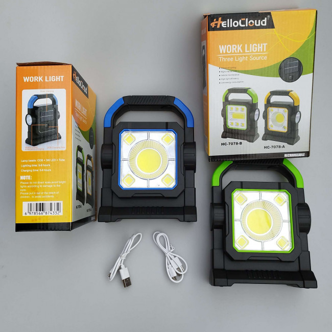 Аккумуляторный фонарь-прожектор "HelloCloud WorkLight" (220 В, боковое освещение, солнечная панель, павербанк, 10 часов, 250 метров) Аккумуляторный фонарь-прожектор "HelloCloud WorkLight" (220 В, боковое освещение, солнечная панель, павербанк, 10 часов, 250 метров)